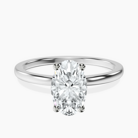 Four Prong Solitaire 1.5mm Lab Diamond Ring front view