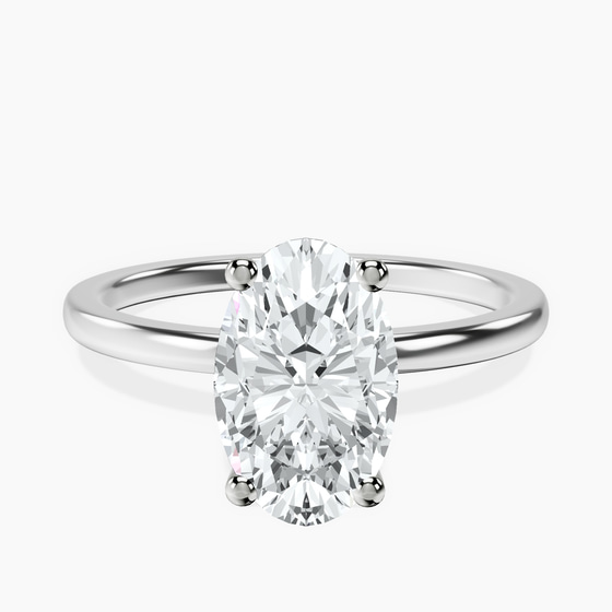 Four Prong Solitaire 1.5mm Lab Diamond Ring front view