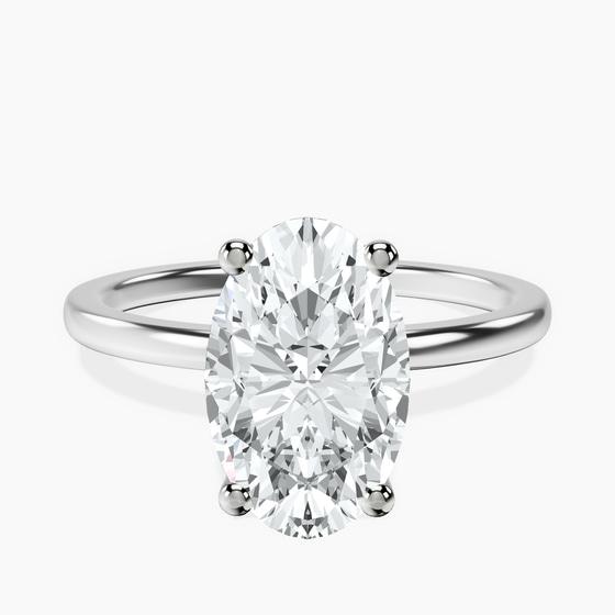 Four Prong Solitaire 1.5mm Lab Diamond Ring front view