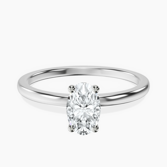 Four Prong Solitaire 1.5mm Lab Diamond Ring front view