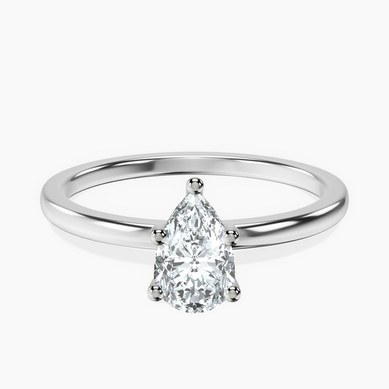 Four Prong Solitaire 1.5mm Lab Diamond Ring front view