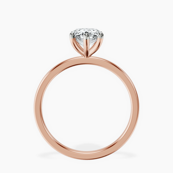 Six Prong Solitaire 1.5mm Lab Diamond Ring top view