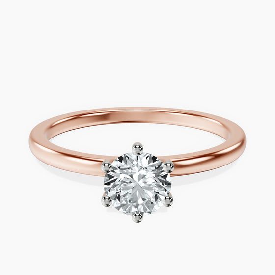 Six Prong Solitaire 1.5mm Lab Diamond Ring front view