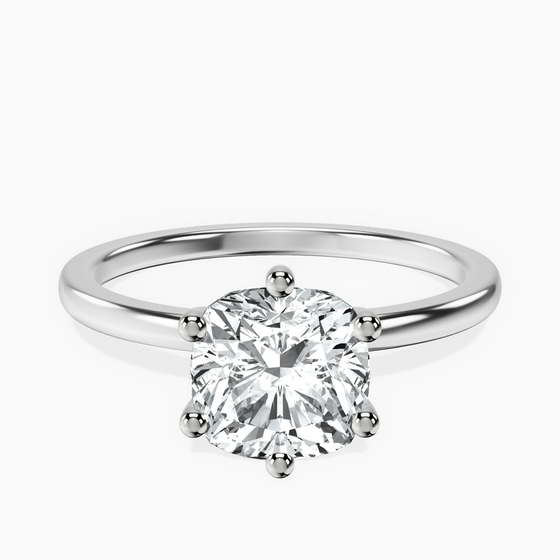 Six Prong Solitaire 1.5mm Lab Diamond Ring front view