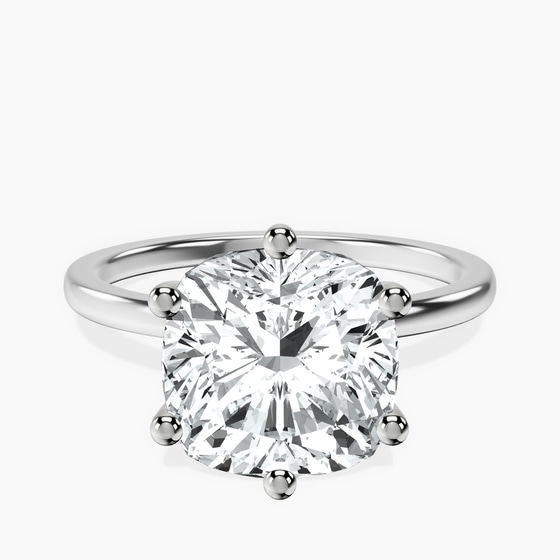 Six Prong Solitaire 1.5mm Lab Diamond Ring front view
