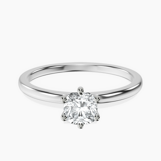 Six Prong Solitaire 1.5mm Lab Diamond Ring front view