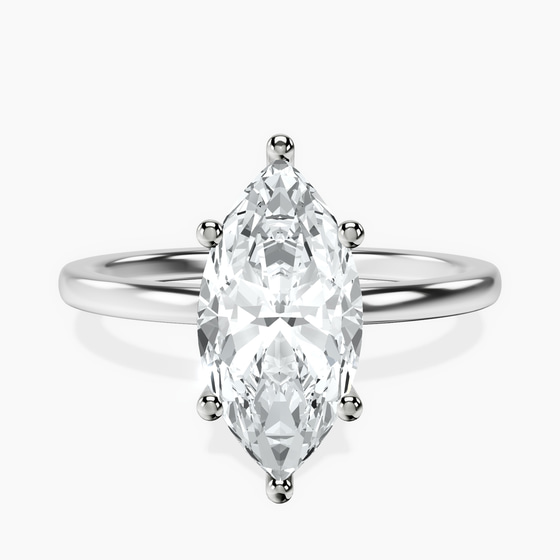 Six Prong Solitaire 1.5mm Lab Diamond Ring front view