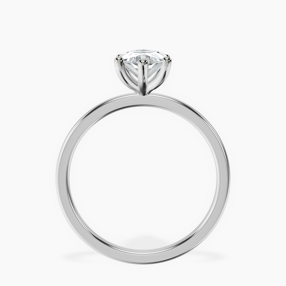 Six Prong Solitaire 1.5mm Lab Diamond Ring top view