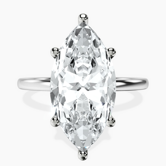 Six Prong Solitaire 1.5mm Lab Diamond Ring front view
