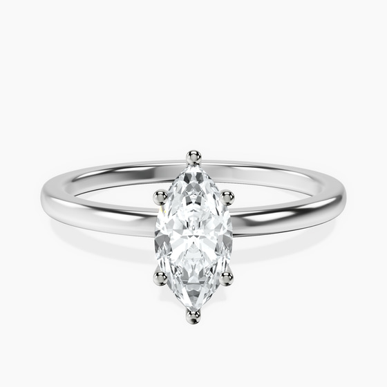 Six Prong Solitaire 1.5mm Lab Diamond Ring front view