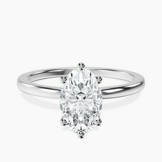 Six Prong Solitaire 1.5mm Lab Diamond Ring front view