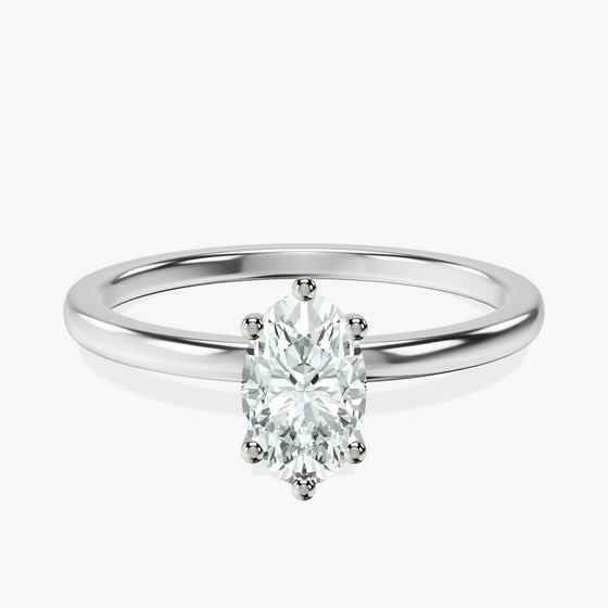 Six Prong Solitaire 1.5mm Lab Diamond Ring front view