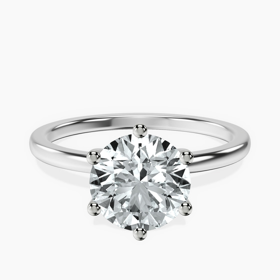 Six Prong Solitaire 1.5mm Lab Diamond Ring front view