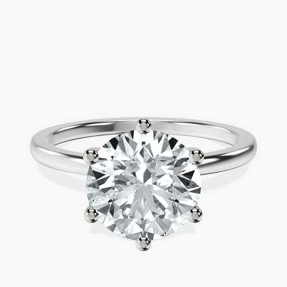 Six Prong Solitaire 1.5mm Lab Diamond Ring front view