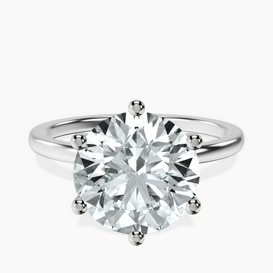 Six Prong Solitaire 1.5mm Lab Diamond Ring front view