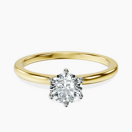Six Prong Solitaire 1.5mm Lab Diamond Ring front view