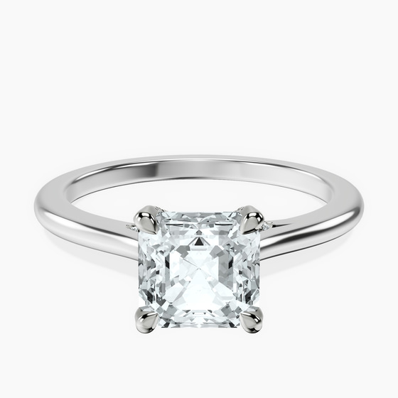 Agnes Criss cross Prong Solitaire 1.5mm Lab Diamond Ring front view