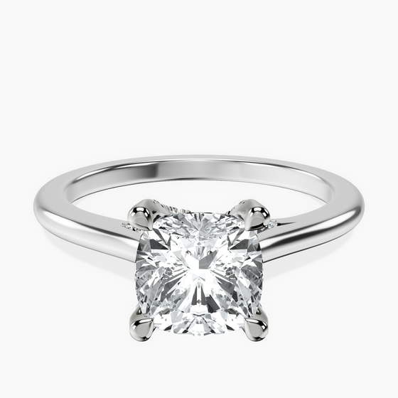 Agnes Criss cross Prong Solitaire 1.5mm Lab Diamond Ring front view