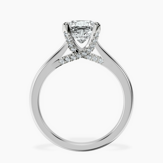 Agnes Criss cross Prong Solitaire 1.5mm Lab Diamond Ring left view