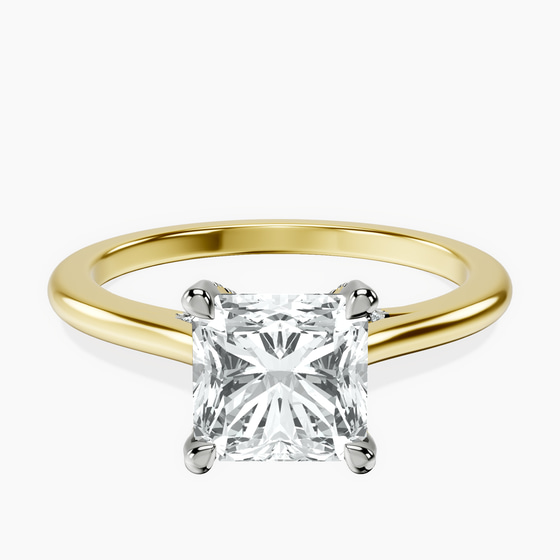 Agnes Criss cross Prong Solitaire 1.5mm Lab Diamond Ring front view