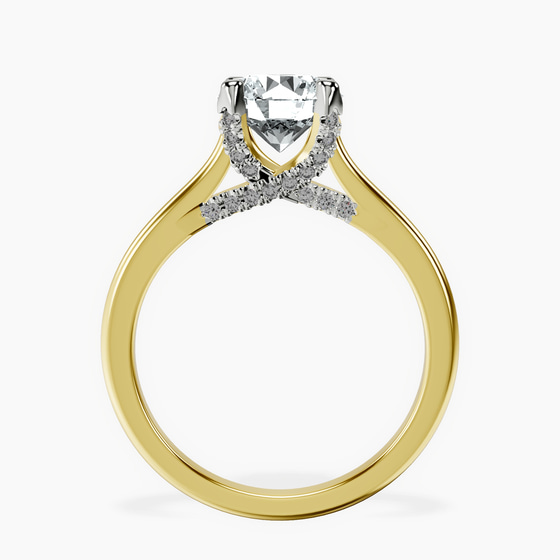Agnes Criss cross Prong Solitaire 1.5mm Lab Diamond Ring top view