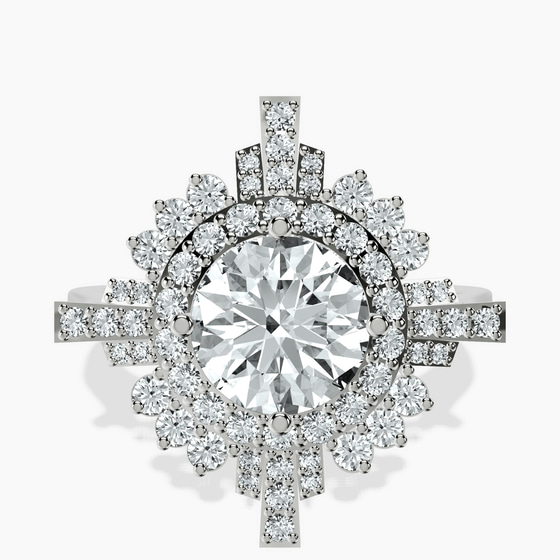 Sunshine Halo Lab Diamond Ring front view