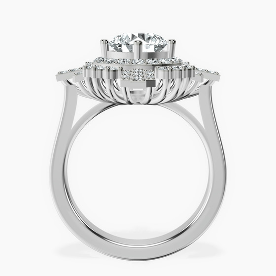 Sunshine Halo Lab Diamond Ring left view
