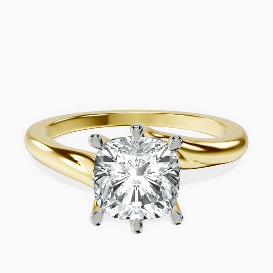 Seraphina Twist Prongs Solitaire 1.5mm Lab Diamond Ring front view