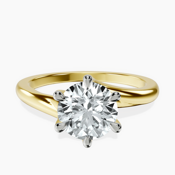 Seraphina Twist Prongs Solitaire 1.5mm Lab Diamond Ring front view