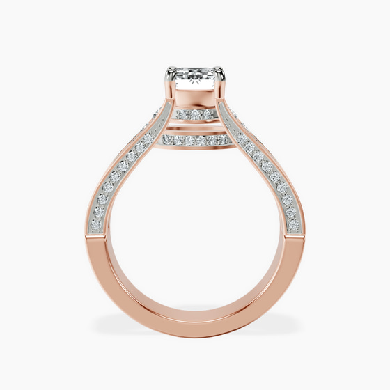 Idris Secret Halo Lab Diamond Ring left view