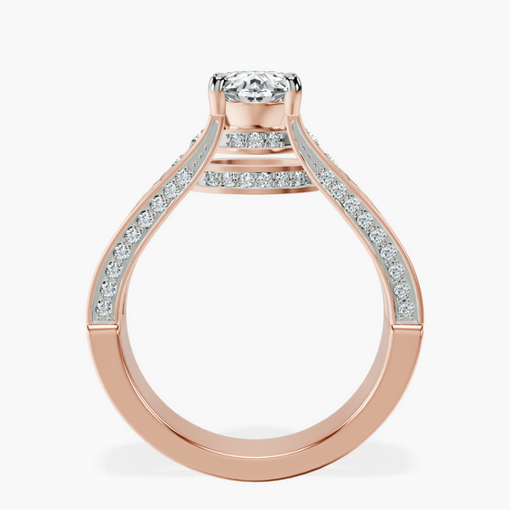 Idris Secret Halo Lab Diamond Ring left view