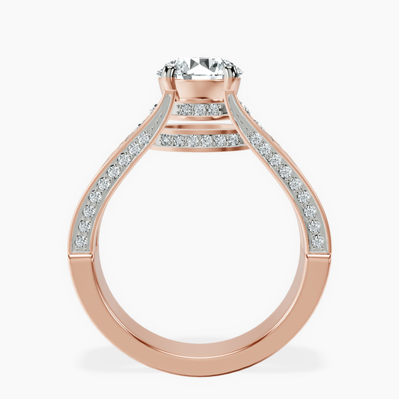 Idris Secret Halo Lab Diamond Ring left view