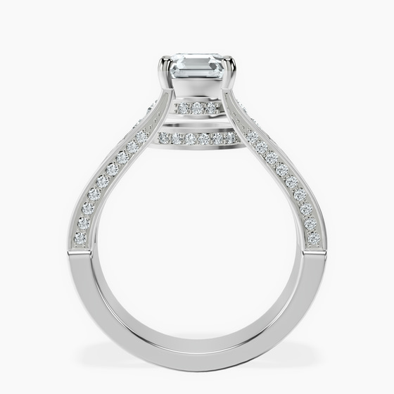 Idris Secret Halo Lab Diamond Ring left view