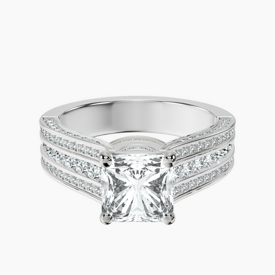 Idris Secret Halo Lab Diamond Ring front view