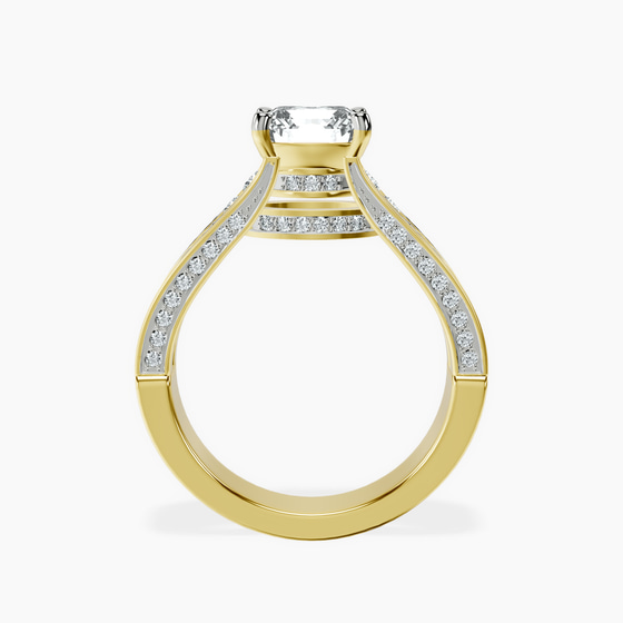 Idris Secret Halo Lab Diamond Ring left view
