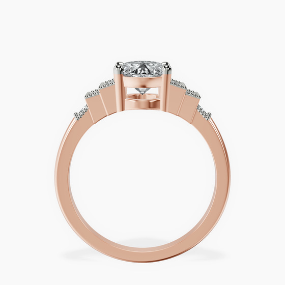 Joy Tapering Side Stone Lab Diamond Ring left view