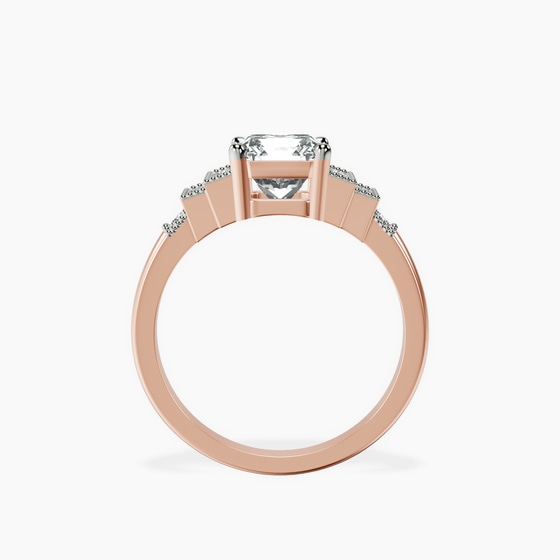 Joy Tapering Side Stone Lab Diamond Ring left view