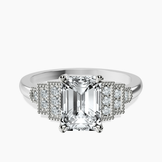 Joy Tapering Side Stone Lab Diamond Ring front view