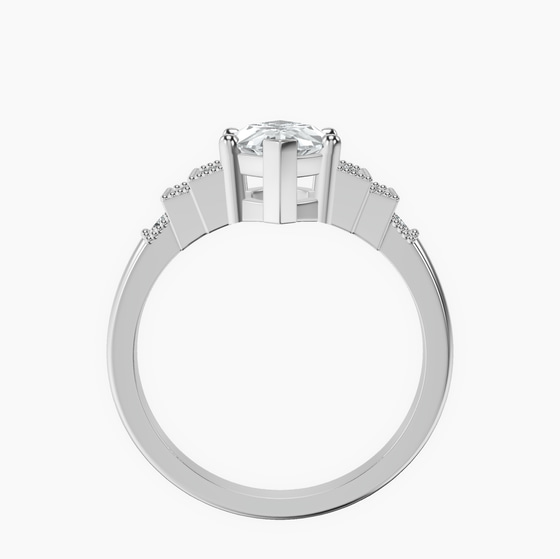 Joy Tapering Side Stone Lab Diamond Ring left view