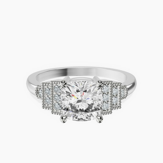 Joy Tapering Side Stone Lab Diamond Ring front view