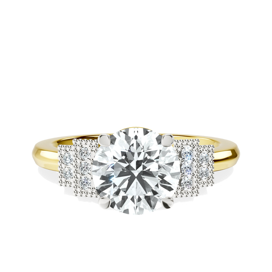 Joy Tapering Side Stone Lab Diamond Ring front view