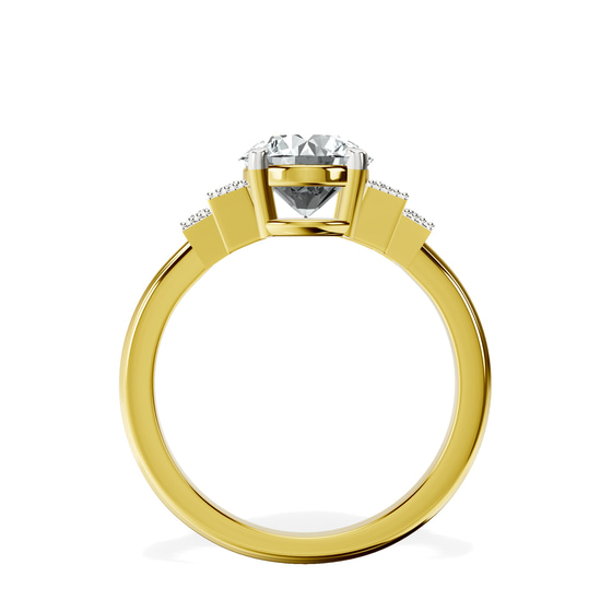 Joy Tapering Side Stone Lab Diamond Ring top view