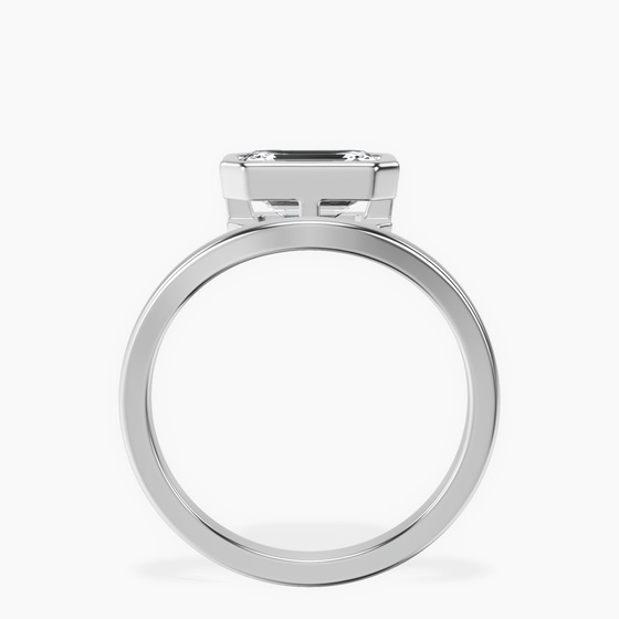 Bezel Crest Solitaire Lab Diamond Ring top view