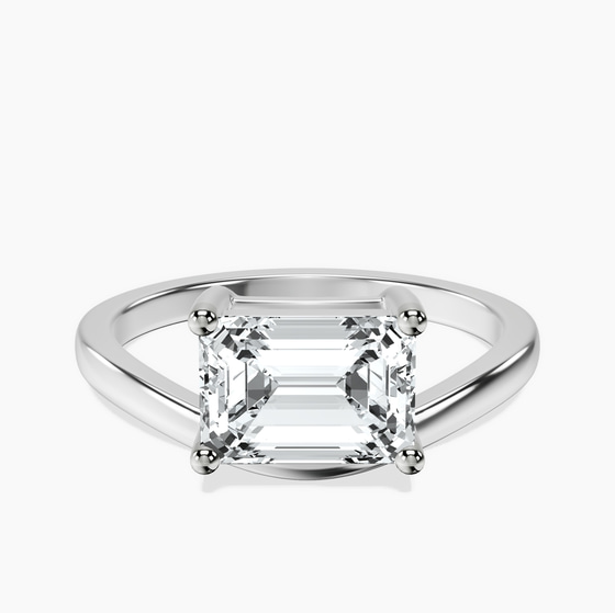 Crest Four Prong Solitaire Lab Diamond Ring front view