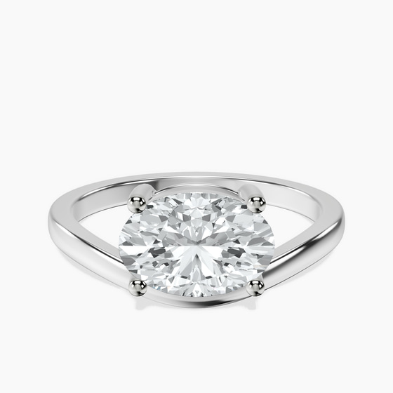 Crest Four Prong Solitaire Lab Diamond Ring front view
