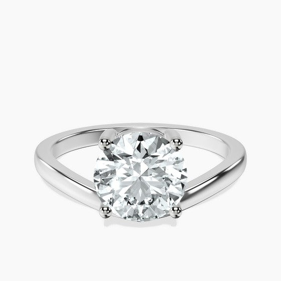 Crest Four Prong Solitaire Lab Diamond Ring front view