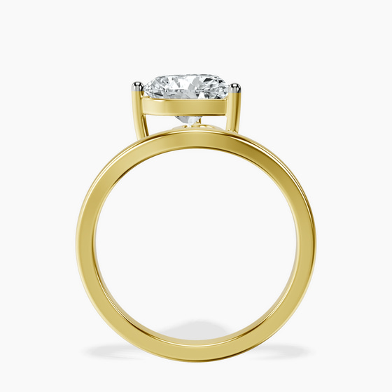 Crest Four Prong Solitaire Lab Diamond Ring top view