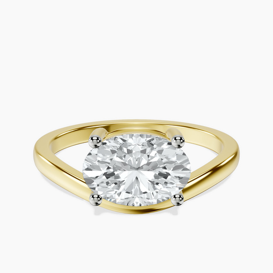 Crest Four Prong Solitaire Lab Diamond Ring front view