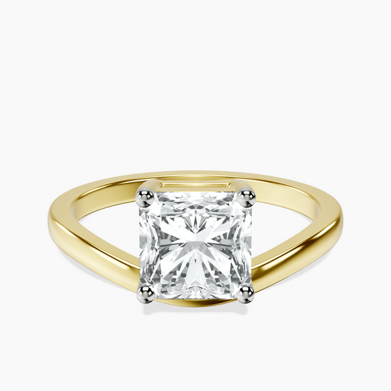 Crest Four Prong Solitaire Lab Diamond Ring front view