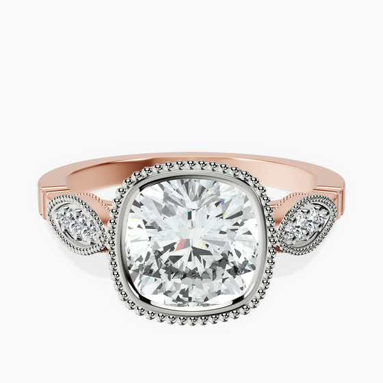 Everly Vintage Bezel Lab Diamond Ring front view